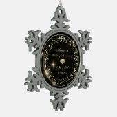 Gold Diamond Confetti 10th Wedding Jubileum Tin Sneeuwvlok Ornament (Links)