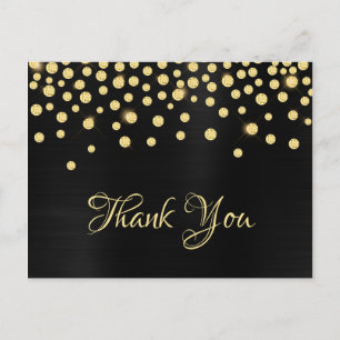 Gold Diamond Confetti Black Satin Gradient Folie Briefkaart