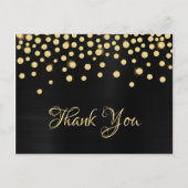 Gold Diamond Confetti Black Satin Gradient Folie Briefkaart (Voorkant)