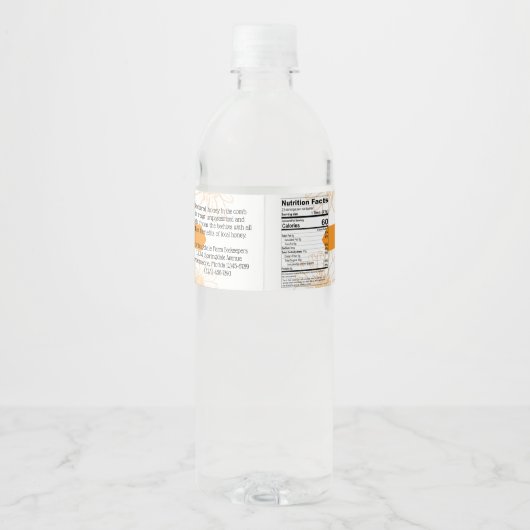 Gold Diamond Cut-Comb Honey Container Labels Waterfles Etiket (Achterkant)