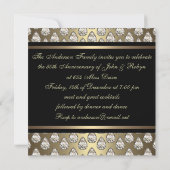 Gold Diamond Design Wedding Jubileum Invite Kaart (Achterkant)
