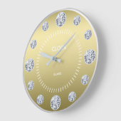 Gold Diamond Dial - Aangepaste naam Grote Klok (Hoek)