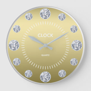 Gold Diamond Dial - Aangepaste naam Grote Klok
