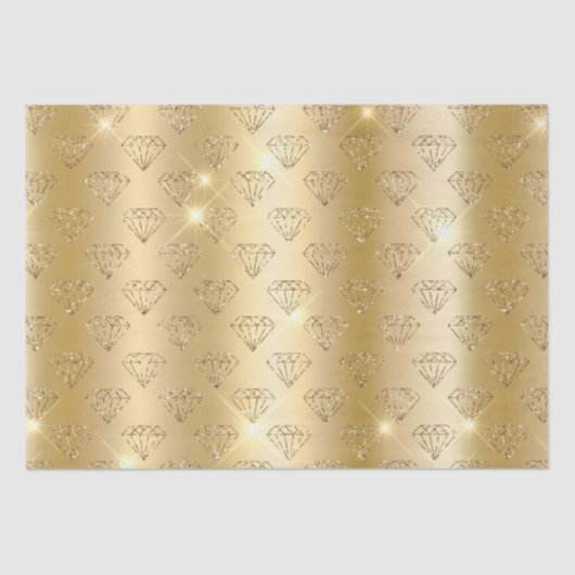 Gold Diamond Elegant Sparkle Wedding Verloving Tissuepapier (Voorkant)