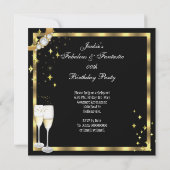 Gold Diamond Fabulous Glitter High Heels Party Kaart (Achterkant)