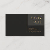 Gold Diamond Floral Color Block Midnight Black Visitekaartje (Achterkant)