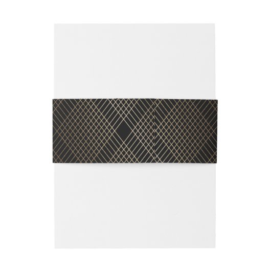 Gold Diamond Geometric Art Deco Black Gatsby Uitnodigingen Wikkel (Achterkant Voorbeeld)