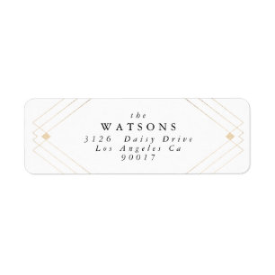 Gold Diamond Geometric Art Deco Gatsby Wedding Etiket