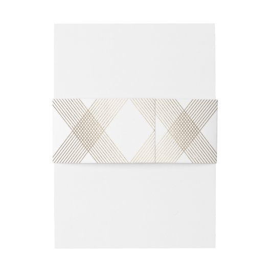 Gold Diamond Geometric Art Deco White Gatsby Uitnodigingen Wikkel (Achterkant Voorbeeld)