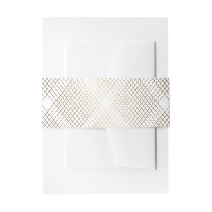 Gold Diamond Geometric Art Deco White Gatsby Uitnodigingen Wikkel