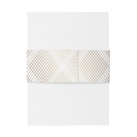 Gold Diamond Geometric Art Deco White Gatsby Uitnodigingen Wikkel (Achterkant Voorbeeld)