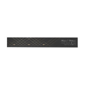 Gold Diamond Geometric Black Deco Gatsby Wedding Adreslabel Wikkel (Individueel)