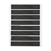 Gold Diamond Geometric Black Deco Gatsby Wedding Adreslabel Wikkel (Vel)