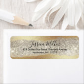 Gold Diamond Glitter Faux Folie Glam Retouradres Etiket (Insitu)