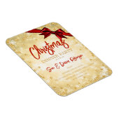 Gold Diamond Glitter Red Ribbon Xmas Invite Magneet (Rechterzijde)
