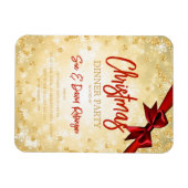 Gold Diamond Glitter Red Ribbon Xmas Invite Magneet (Horizontaal)