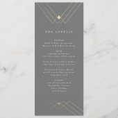 Gold Diamond Gray Geometric Deco Gatsby Menu (Voorkant)