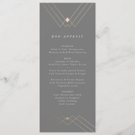 Gold Diamond Gray Geometric Deco Gatsby Menu