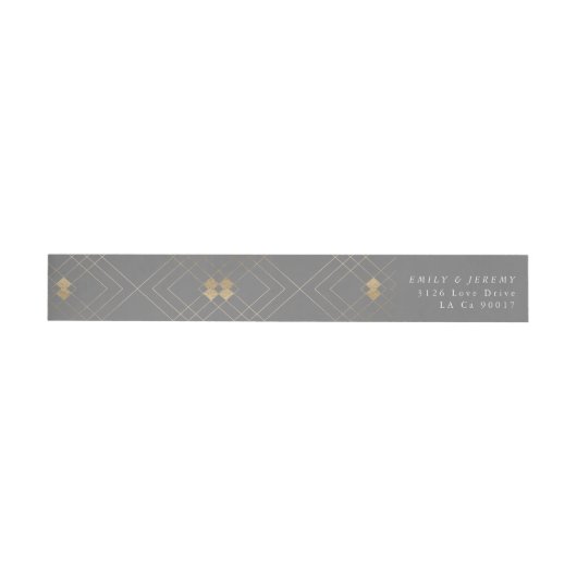 Gold Diamond Gray Geometric Deco Gatsby Wedding (Individueel)