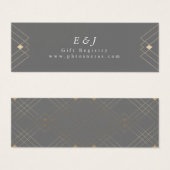 Gold Diamond Gray Geometric Deco Gatsby Wedding Mini Visitekaartjes (Voorkant /achterkant)