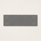 Gold Diamond Gray Geometric Deco Gatsby Wedding Mini Visitekaartjes (Achterkant)