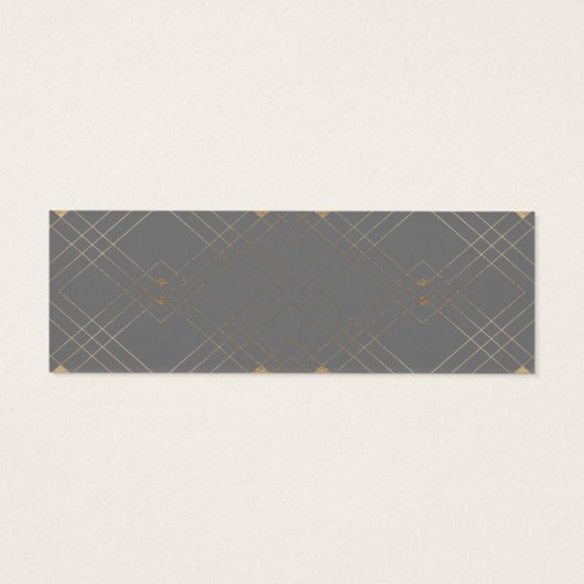 Gold Diamond Gray Geometric Deco Gatsby Wedding Mini Visitekaartjes (Achterkant)