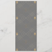 Gold Diamond Gray Geometric Deco Gatsby Wedding Programmakaart (Achterkant)