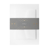 Gold Diamond Gray Geometric Deco Gatsby Wedding Uitnodigingen Wikkel (Voorkant Voorbeeld)
