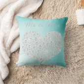 GOLD DIAMOND HEART CUSHION WEDING green Kussen (Deken)