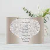 Gold Diamond Heart ELEGANT WEDDING Kaart (Staand voorkant)