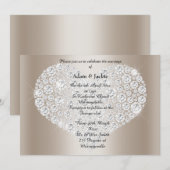 Gold Diamond Heart ELEGANT WEDDING Kaart (Voorkant / Achterkant)