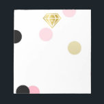 Gold Diamond & Large Pink Confetti Monogram Notitieblok<br><div class="desc">persoonlijke laptop met groot scherm in roze,  zwart en goud. Pas uw monogram aan in een goudkleurige diamant.</div>