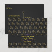 Gold Diamond Modern Bachelorette Save the Date Aankondigingskaart (Voorkant / Achterkant)