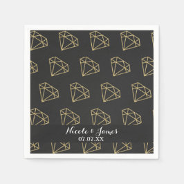 Gold Diamond Modern Design Bachelorette Party Servetten