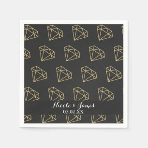 Gold Diamond Modern Design Bachelorette Party Servetten