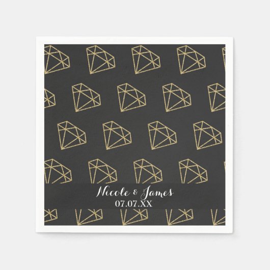 Gold Diamond Modern Design Bachelorette Party Servetten (Voorkant)