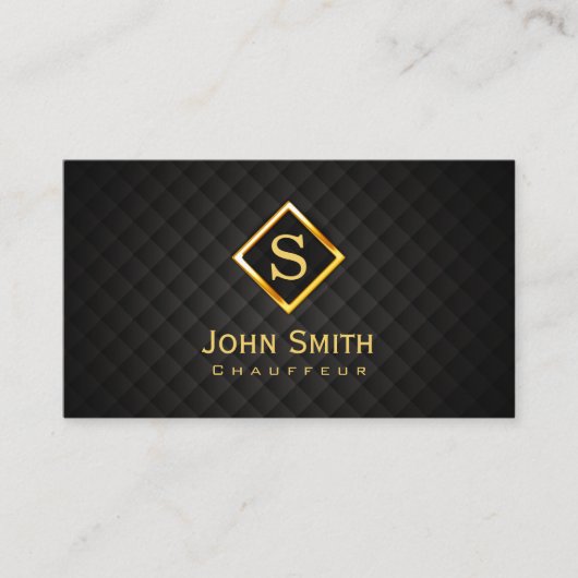 Gold Diamond Monogram Chauffeur Visitekaartje (Voorkant)