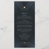Gold Diamond Navy Geometric Deco Gatsby Menu (Voorkant)