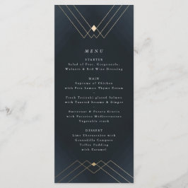 Gold Diamond Navy Geometric Deco Gatsby Menu