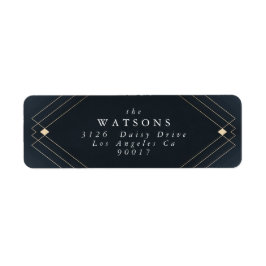 Gold Diamond Navy Geometric Deco Gatsby Wedding Etiket