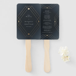 Gold Diamond Navy Geometric Deco Gatsby Wedding Handwaaier