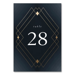 Gold Diamond Navy Geometric Deco Gatsby Wedding Kaart