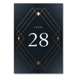Gold Diamond Navy Geometric Deco Gatsby Wedding Kaart