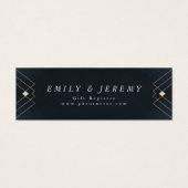 Gold Diamond Navy Geometric Deco Gatsby Wedding Mini Visitekaartjes (Voorkant)