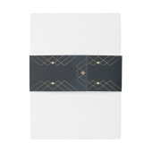 Gold Diamond Navy Geometric Deco Gatsby Wedding Uitnodigingen Wikkel (Achterkant Voorbeeld)