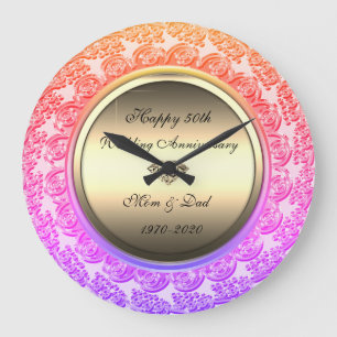 Gold Diamond Ombre 50th Wedding Jubileum Grote Klok