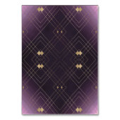 Gold Diamond Paars Geometric Deco Gatsby Wedding Kaart (Achterkant)