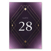 Gold Diamond Paars Geometric Deco Gatsby Wedding Kaart (Voorkant)