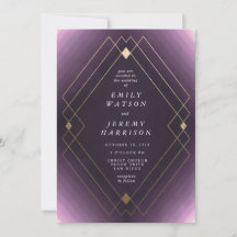 Gold Diamond Paars Geometric Deco Gatsby Wedding