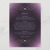 Gold Diamond Paars Geometric Deco Gatsby Wedding Menu (Voorkant)